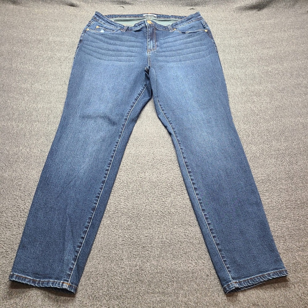 STS Blue Skinny Jeans Womens 18/34 Blue Excellent Stretch Medium Wash Mid‎ Rise
